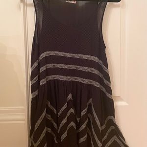 Free People Black & Grey Polka Dot Dress